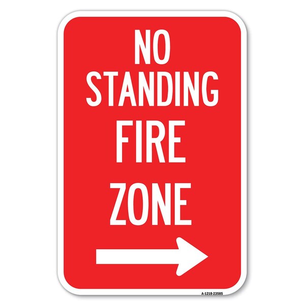 Safety Sign, 12 in Height, Aluminum, 18 in Length, 23585
